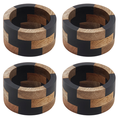 WOOD SEGMENTS NAPKIN RING NATURAL (SET OF 4)