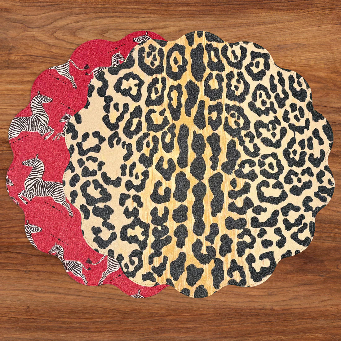 INDIVIDUALES REVERSIBLES ZEBRA Y CHEETAH (SET DE 4)